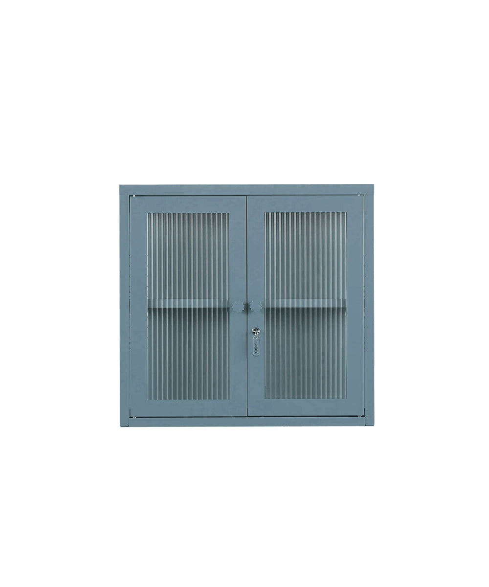 Ribbed Glass Door Cabinet