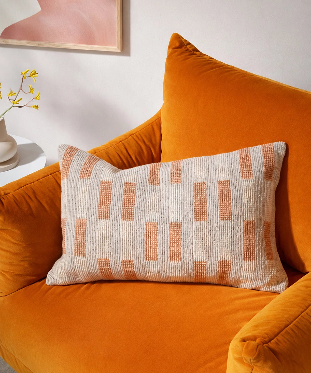 Terracotta Block Pattern Cushion