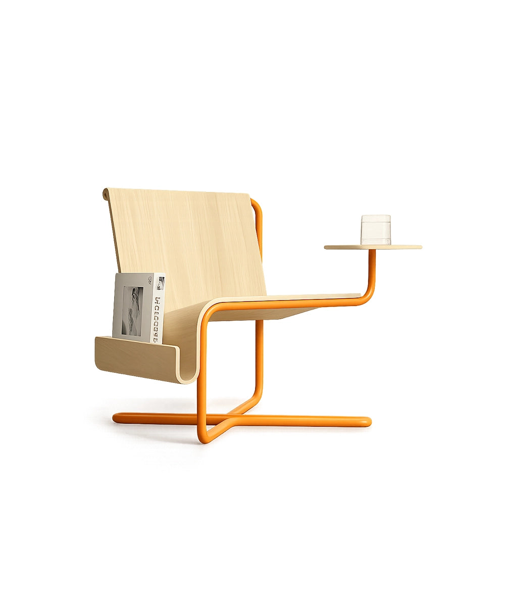 Wood Metal Accent Chair