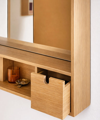 Modern Wooden Wall Mirror
