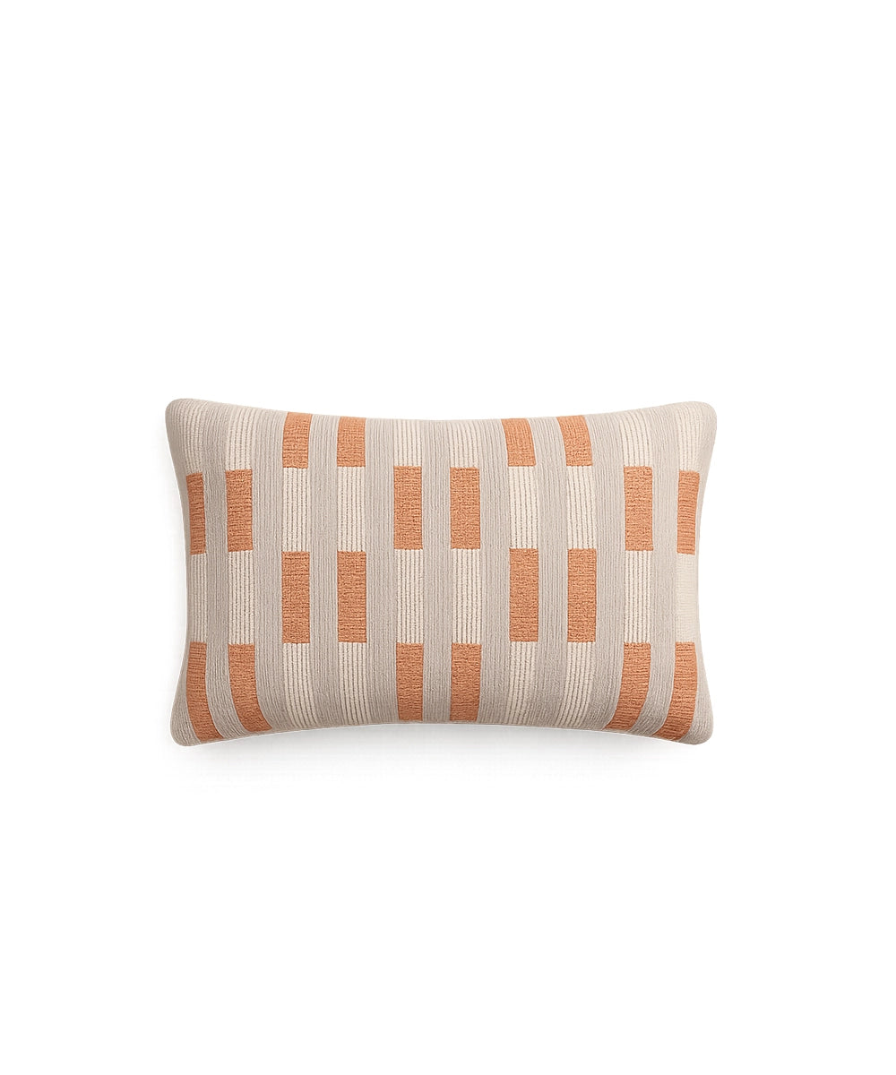 Terracotta Block Pattern Cushion