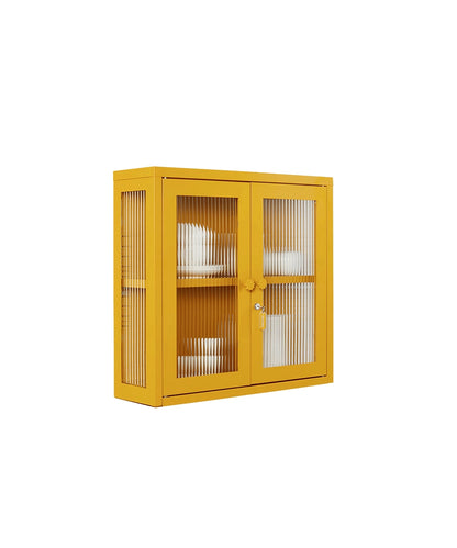 Ribbed Glass Door Cabinet