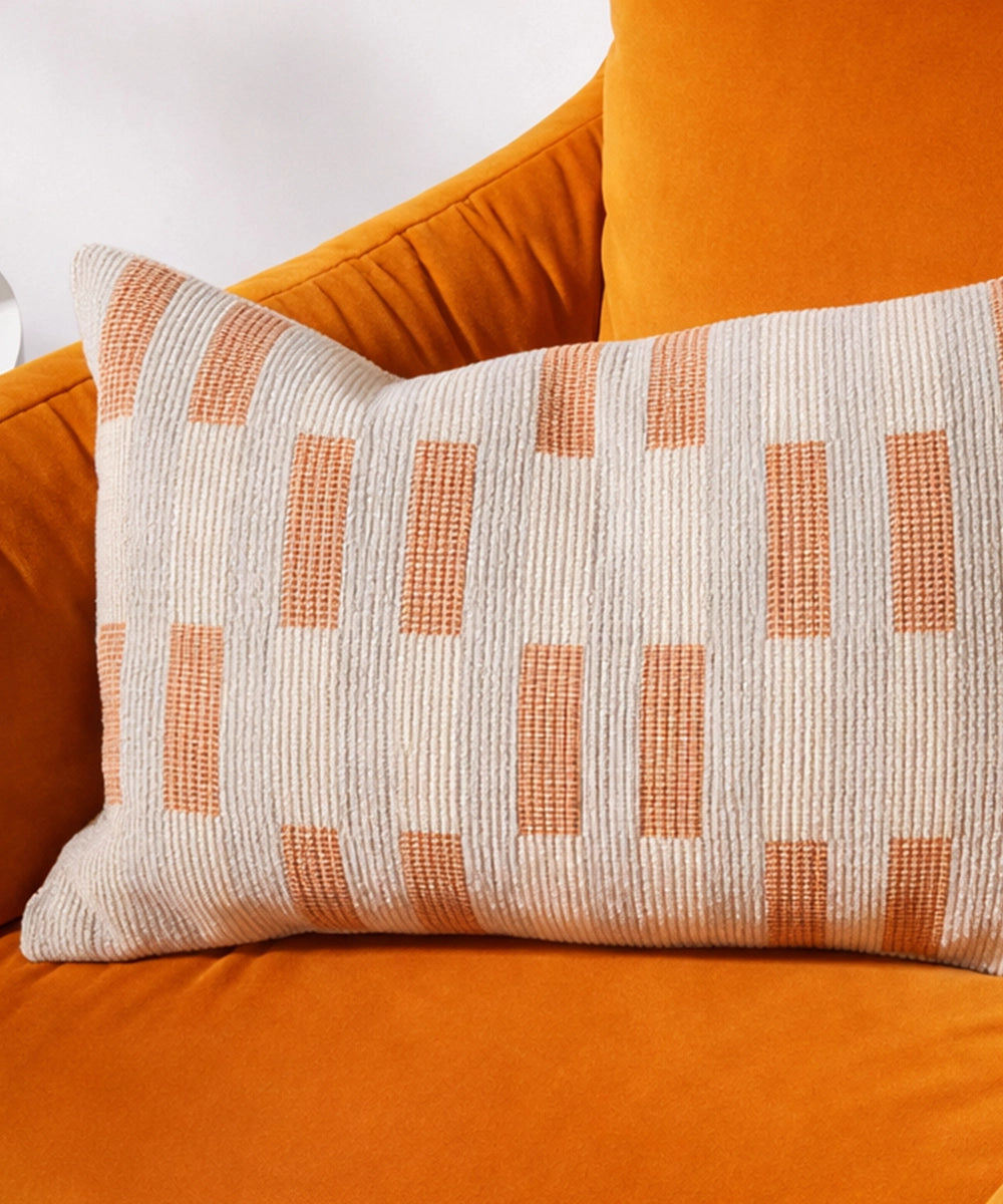 Terracotta Block Pattern Cushion