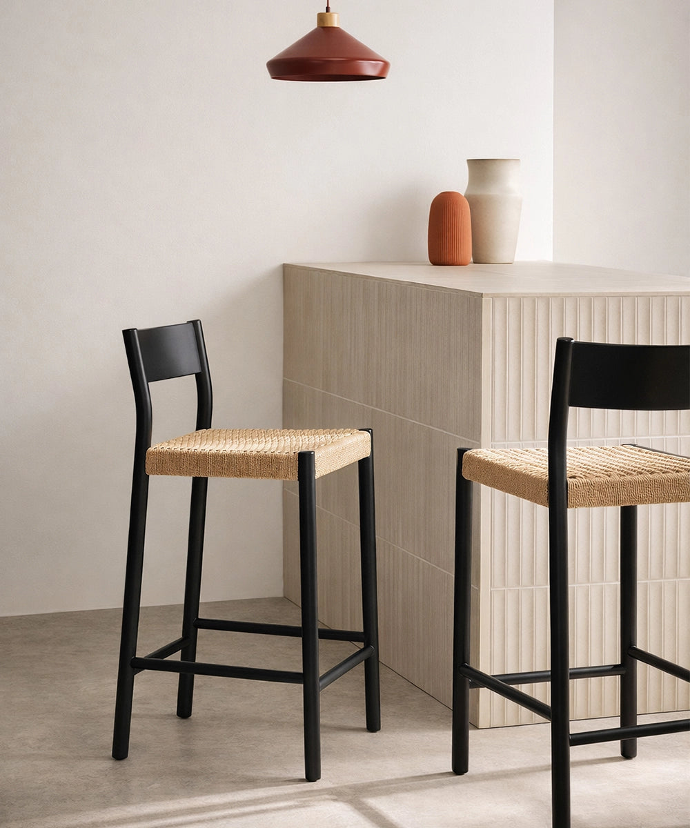 Wooden Woven Bar Stool