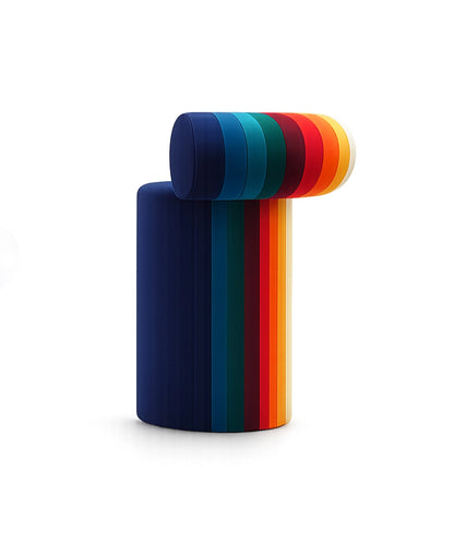 Modern Rainbow Sculptural Sofa