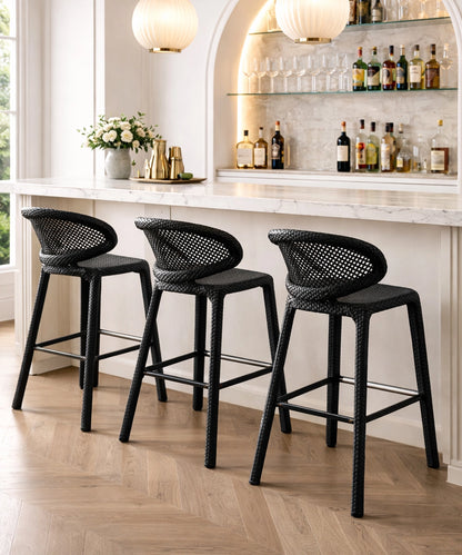 Woven Rattan Bar Stool