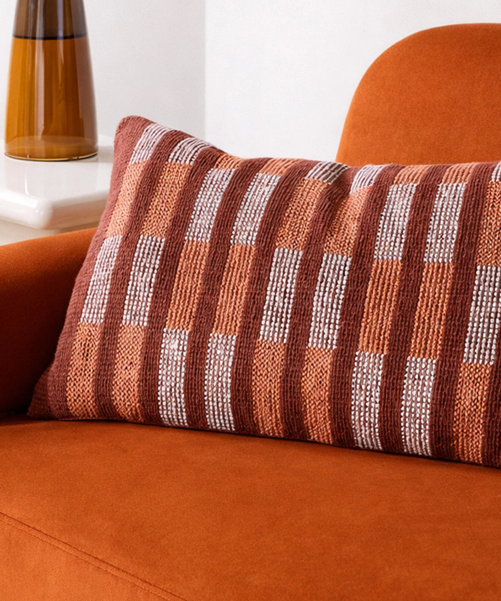 Terracotta Block Pattern Cushion