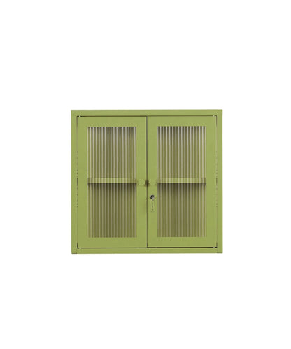 Ribbed Glass Door Cabinet