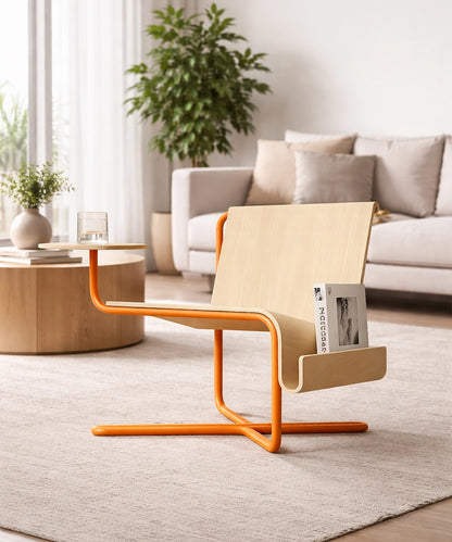 Wood Metal Accent Chair