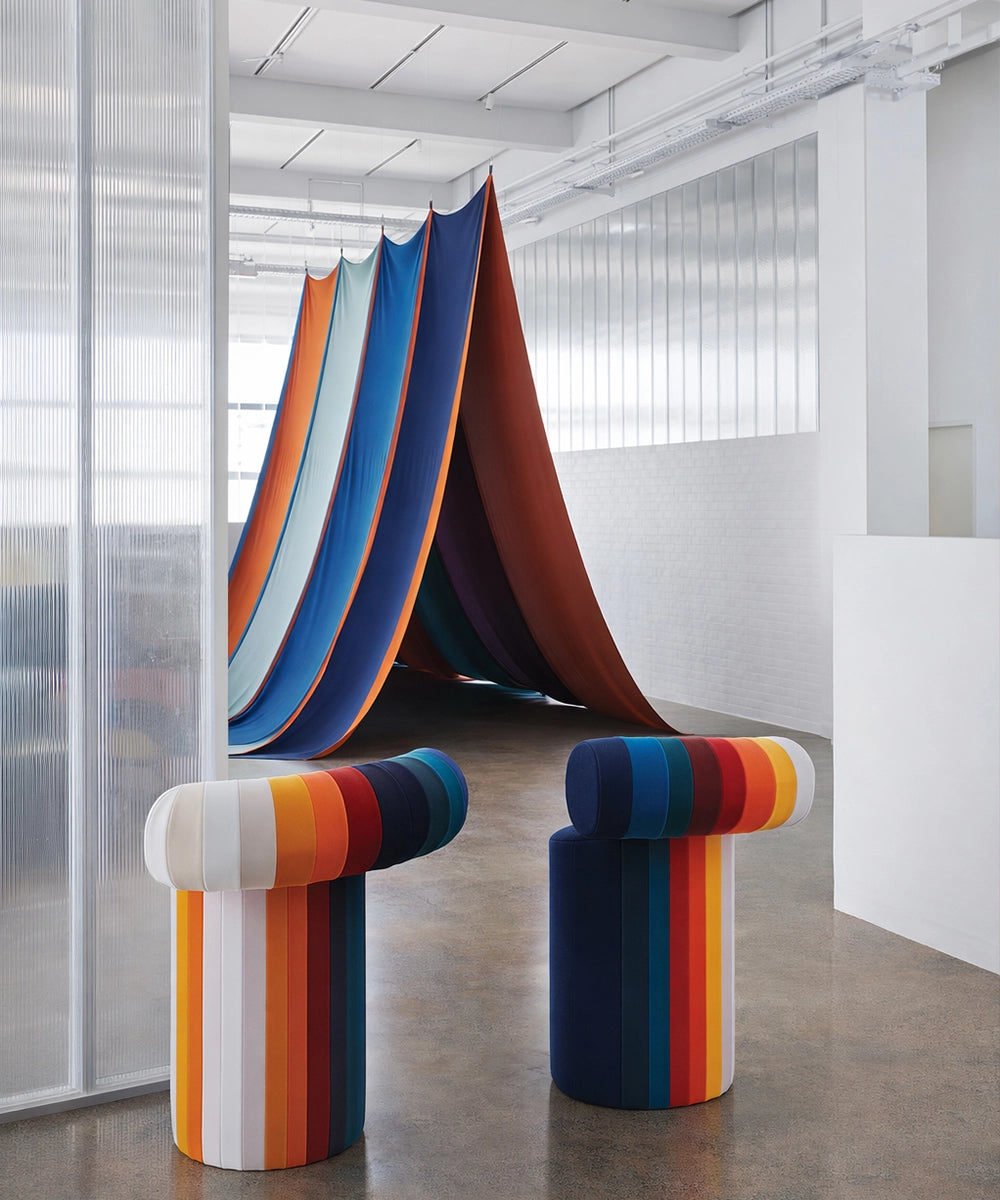 Modern Rainbow Sculptural Sofa